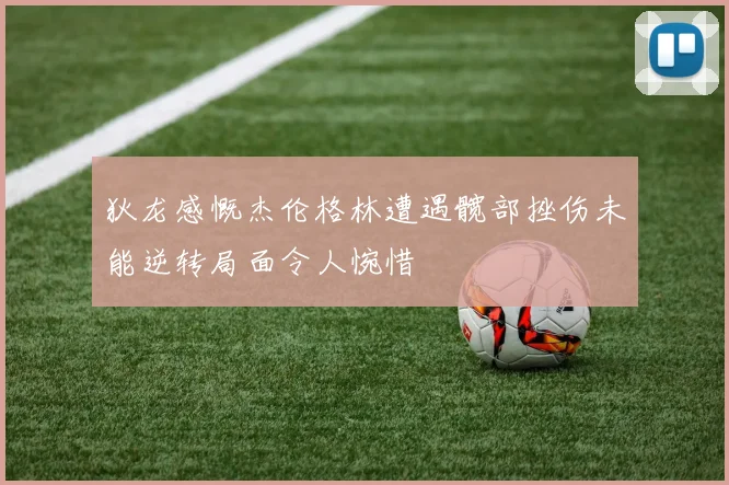狄龙感慨杰伦格林遭遇髋部挫伤未能逆转局面令人惋惜